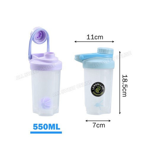 550ML Multi Gym Protein Drink Blender Mixer Shaker Shake Ball Bottle Leak Proof - Picture 2 of 17
