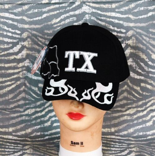 Texas Black Adjustable Baseball Ball Cap Hat Embroidered Letters /New - Picture 2 of 6