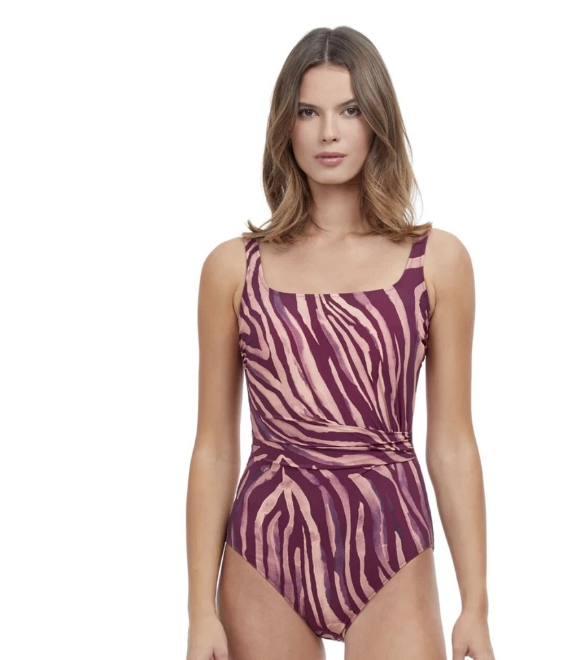 Traje de baño Gottex Panthera para mujer cuello cuadrado varias piezas talla 6 Foto 4 de 4