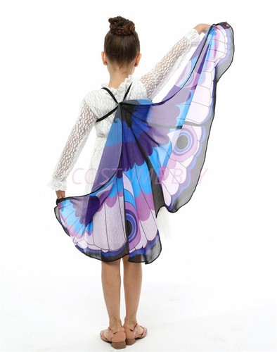 Womens Kids Girls Butterfly Cape Wings Scarf Fairy Wrap Cloak Shawl Book Week AU - Picture 13 of 116