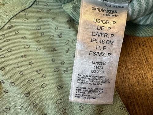Carters Preemie Baby Boy Girl Unisex Side Snap Tee Shirts Lot Green Rainbow Star - Picture 7 of 7