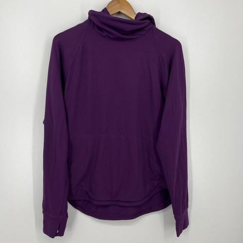 Lululemon Hoodie Women's Size 10 Purple Solid Loungeful Mock Neck Pockets