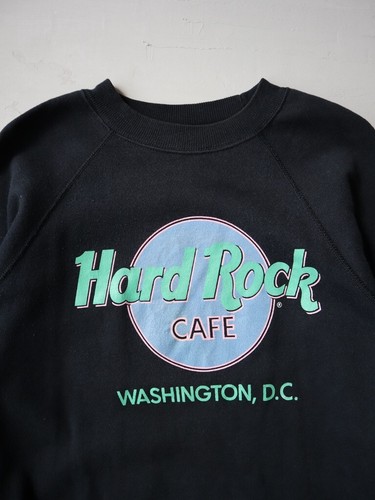 Vintage 80s Hard Rock Cafe Washington Sweatshirt Crewneck SZ S Black Made In Usa - Picture 2 of 6