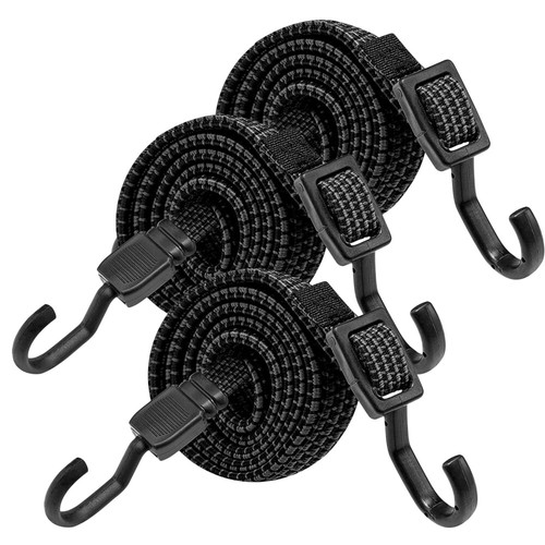 3 Pcs Luggage Rope Straps Bungee Cord with Hooks Cargo Cords Heavy Duty