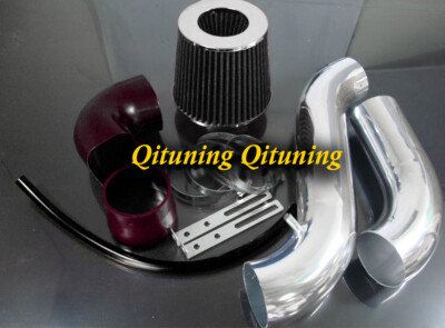 All BLACK COATED 2PC Cold Air Intake Kit For 05-10 Chrysler