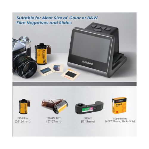 22MP Film and Slide Scanner with 5” LCD Screen, Convert Color & B&W Negati - Picture 3 of 7