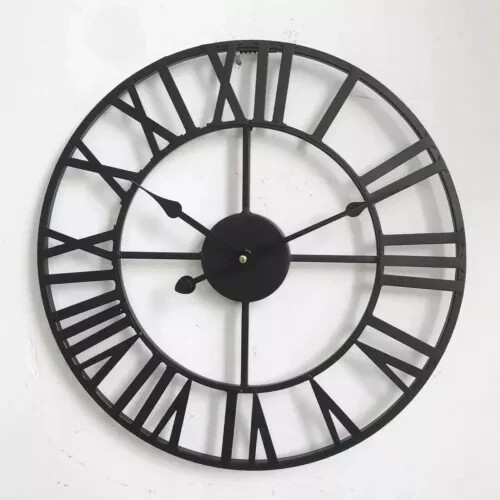 Extra Large Roman Numerals Skeleton Wall Clock Big Giant Open Face Round Sizes - Picture 12 of 34