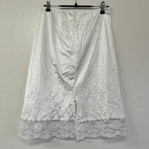 Gonna slip vintage anni 80 stella del cinema nylon pizzo spacco davanti taglia M EVC - Foto 2 di 5