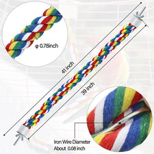 Bird Rope Perch for Parrots, Cockatiels, Parakeets, Budgie Cages Comfy Birds