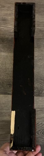 Cork Art Chinese HAND MADE Oval Lacquered Wood Glass 13.75x2x7” Beautiful Read - Picture 11 of 12