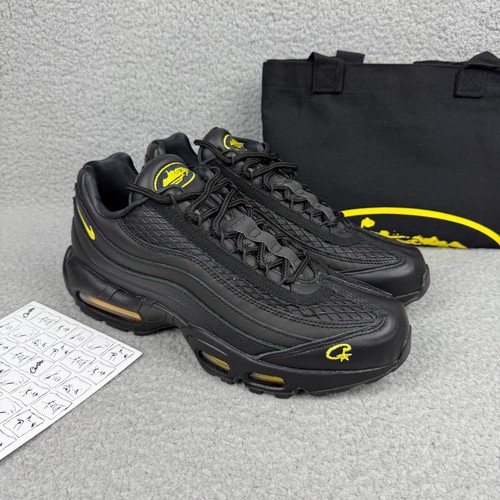 Nike Air Max 95 Corteiz Mens 9 Shoes Honey Black Yellow w/ Bag Running Sneakers