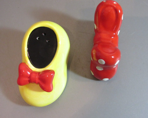 Vintage Minnie Mouse Red Bow & Yellow Shoe Salt & Pepper walt Disney 1990's - Bild 6 von 10