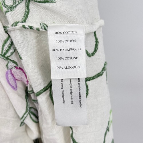 Samantha Pleet Sweetpea Ghost Dress Size 14 Embroidered Cotton White Green Pink - Picture 11 of 13