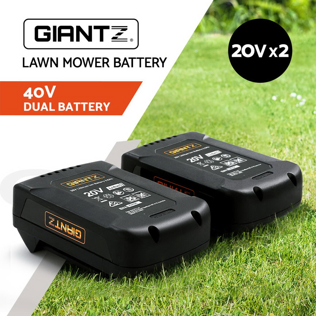Giantz Lawn Mower 40V Battery Only Cordless Lithium Batteries 20V x2 Fits LI37 eBay