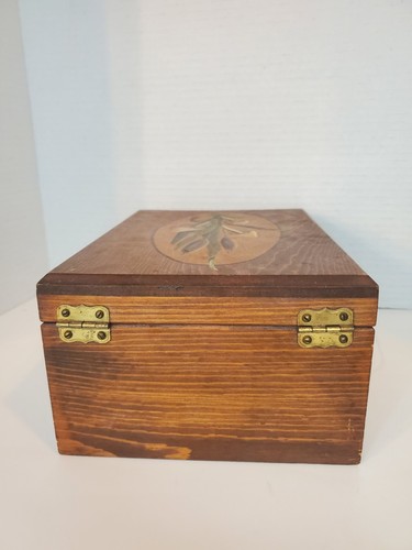 Vintage Pilzmalerei Holzkiste dunkelbraun für Schmuck, Schmuck 70er Jahre - Bild 4 von 9