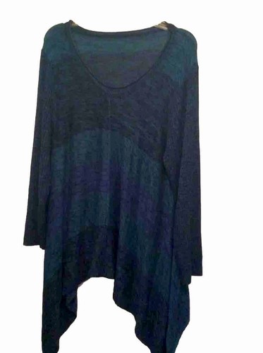 Avenue space dye sweater sharkbite hem. sz 22/24 in blues/greens EUC Stretchy . - Picture 2 of 6