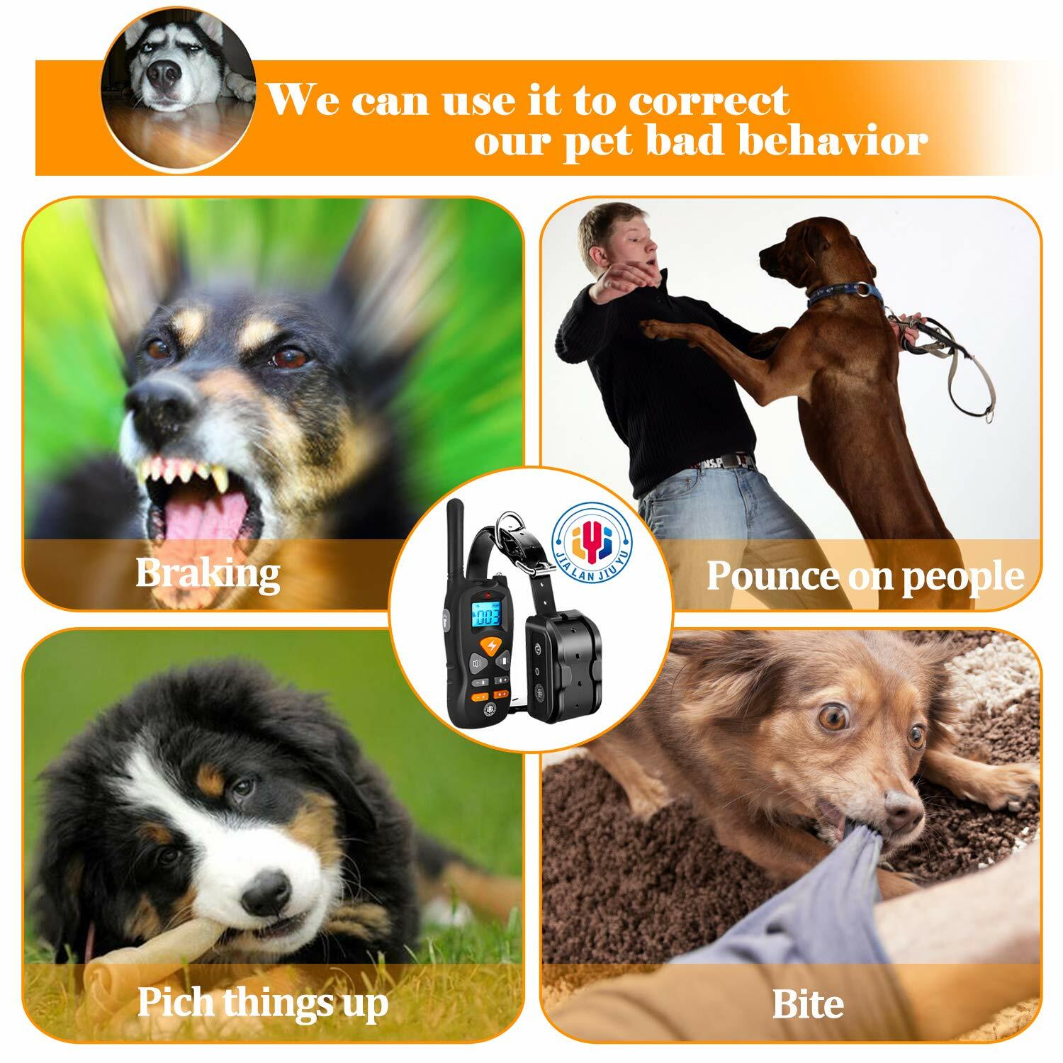 Dog Shock Training Collar Rechargeable IP67 Level Waterproof with 1800FT Remote - Picture 3 of 8