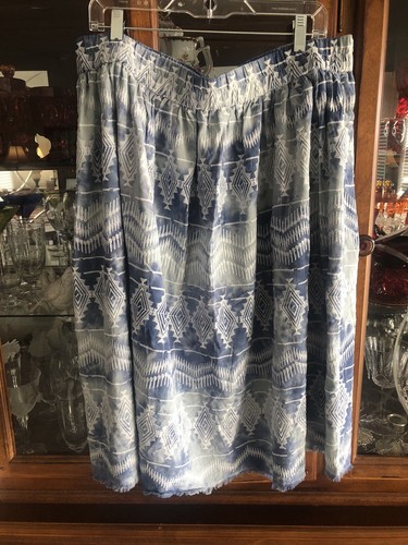 NWT Lane Bryant 6th & Lane Blue Embroidered Tie Dye Midi Skirt Plus 18W/20W Fun - Picture 10 of 16