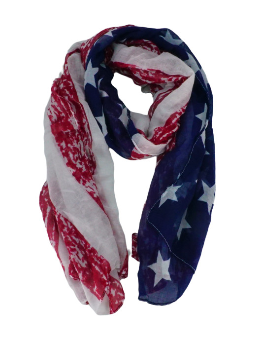American Flag Scarf USA Scarves Shawls Wraps Patriotic Oblong Long Stars Stripes