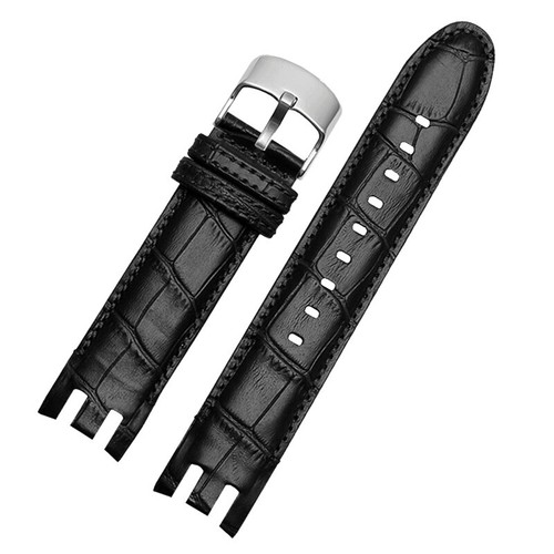 Steel Buckle Watch Strap For Swatch Yrs403 412 402g Curved Notched Watches - Picture 10 of 18