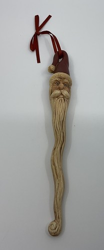 Vintage Hand Painted ICICLE SANTA Ornament Ceramic Bisque Christmas Collectible - Picture 6 of 12
