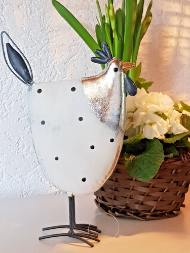 Metall Figur Huhn mit goldenen/silberfarbenen Akzenten - Bild 8 von 11