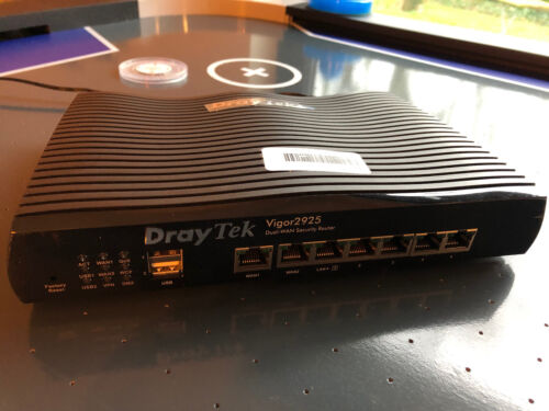 Draytek 2925 DUAL WAN security router VPN Firewall Pare-feu sécurité + AC 12V 1A - Afbeelding 1 van 5