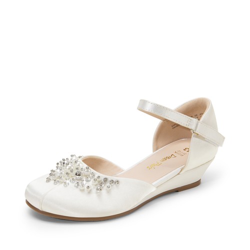 Girls Flat Shoes Round Toe Dress Shoes Low Wedge Pumps Party Wedding Shoes - Picture 10 of 12