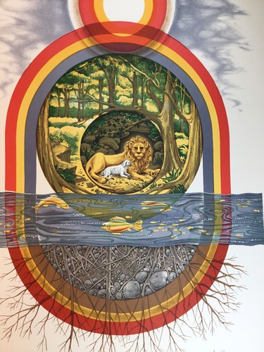 Ann Gross Firmado Numerado - León, Cordero, Pez, Religioso, Nunca Enmarcado - Imagen 1 de 5