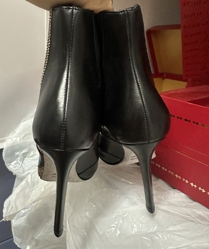 Rene Caovilla Crystal Embellished Black Ankle Boots Bootie Pointy 35 Taylor - Picture 5 of 8