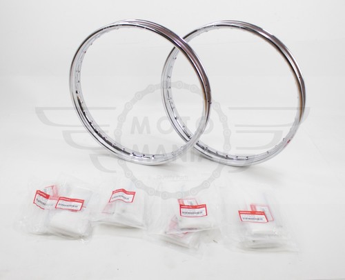 Llanta delantera y trasera con radios Honda C90 ZZ 1.4 X 17 genuina Honda - Imagen 2 de 4