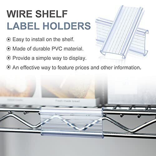 Lenink (26 pc was 30 pc) Plastic Wire Rack Shelf Label Holder -Helps to Organize - Picture 7 of 12