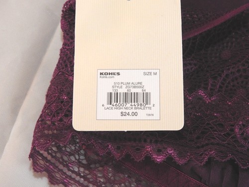 SO Damen Pflaume Spitze gepolstert Racerback Bralette Gr. M, L - Nylon, Elasthan  - Bild 3 von 5