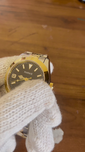 Sapphire Glass PARNIS 40mm Miyota Movement Men Automatic Watch Luminous Dial - Video 1 of 1