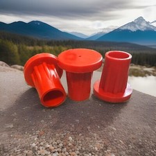 1/2" RED SURVEYORS #4 REBAR CAPS 50 Pcs