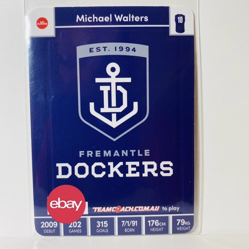 2023 AFL TeamCoach Gold Common Card Michael Walters Fremantle Dockers #165 - Picture 2 of 2