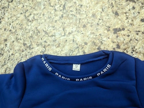 Shein Kids 2pc Paris Fleece Crew Sweatshirt and Sweatpant Set Blue size 6Y - Picture 4 of 15