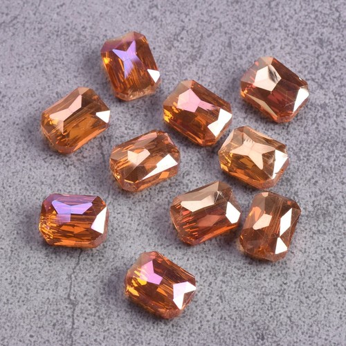 10pcs Rectangle Faceted Colorful Crystal Glass Loose Beads For DIY Jewelry - Picture 16 of 16