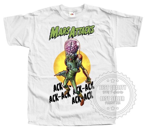 Mars Attack 1996 T SHIRT Tee V30 Movie Poster Yellow Green all sizes S - 5XL - Picture 19 of 21