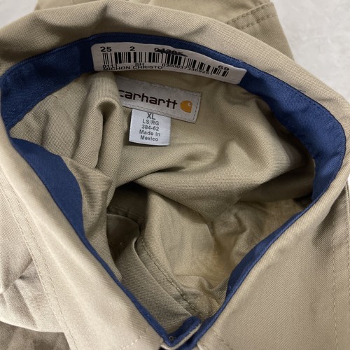 Nueva Camisa de Trabajo Carhartt 384-62 Talla XL "Christopher" Tradesman-tan/caqui LS J154 - Imagen 20 de 24