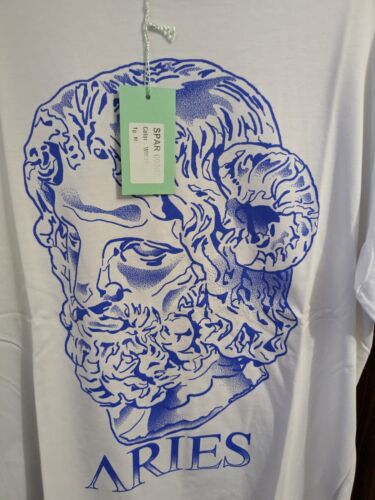 Mens Aries Arise Serapis T shirt M Medium NEW NWT blue white Made in Italy - Picture 2 of 8
