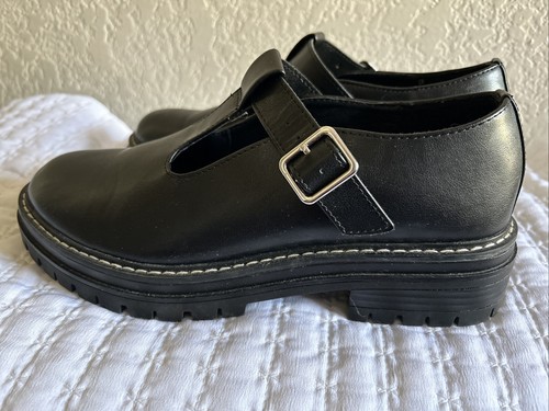 Zapatos de plataforma No Boundaries negros gruesos Mary Jane con tacón talla 8 usados en excelente estado - Imagen 4 de 24