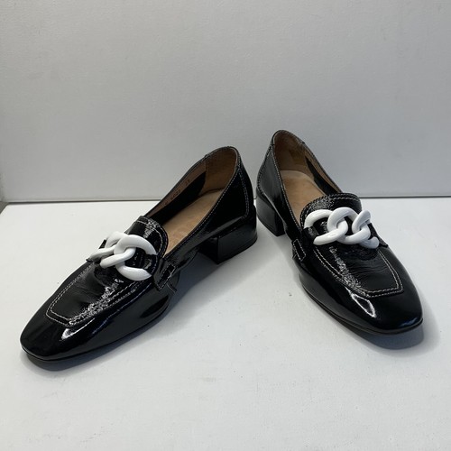 Mocasines de cadena WONDERS Mohawk charol negro talla 39 | Espuma viscoelástica | Zapato España Usado en Excelente Condición - Imagen 12 de 13