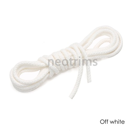Hoodie Drawstring Cotton Cord 6mm Round,Metal Toggle Ends,Stoppers,5yds,Neotrims - Picture 84 of 131
