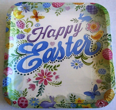 EASTER Paper Plates ~ 8 Ct ~ 9 1/8'' Plates ~ HAPPY EASTER