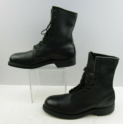 Men's Vintage 1985 Black Leather Military Steel Toe Combat Boots Size : 6 R - Picture 2 of 8