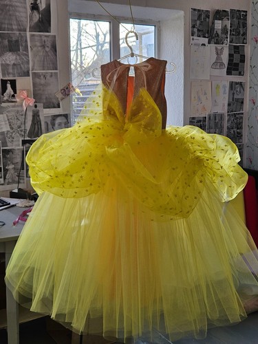 Child Belle Princess Costume Disney Girls Kids Beauty And The Beast Fancy Dress - Picture 1 of 5