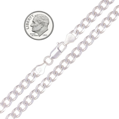 925 Sterling Silver Solid Cuban Link Chain Necklace 6mm 18" 34.7grams - Imagen 2 de 3