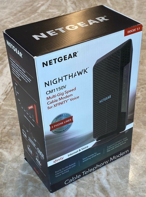 NETGEAR CM1150V Nighthawk Multi Gig Speed Cable Modem For XFINITY Voice 