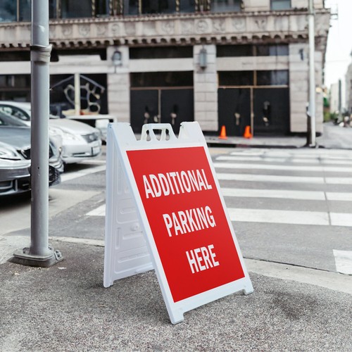 A-frame Sidewalk Additional Parking Here 24" x 36" Double Sided A-Frame Sidewalk - Picture 5 of 6